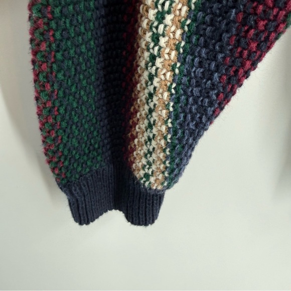 Cotton traders 3D Knit Grandpa Sweater Mens Size L Blue Gold Y2K Vintage - Picture 5 of 10